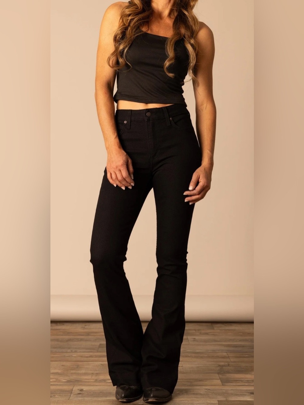 Kimes Ranch Jennifer Jeans Women 000x36 Black Denim Flare Bootcut High Rise